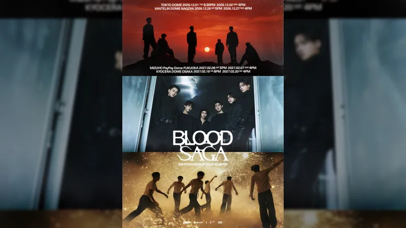 ENHYPEN annuncia il tour mondiale 'BLOOD SAGA' 2026-2027, incluso il primo tour giapponese con quattro date nei dome