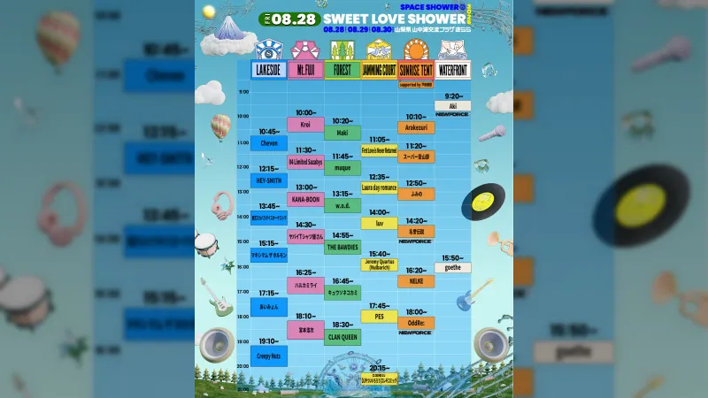 SPACE SHOWER SWEET LOVE SHOWER 2026 Anuncia Lineup e Programação Completas