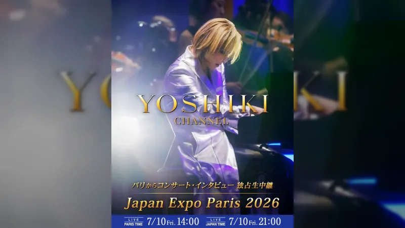 YOSHIKI yn Perfformio yng Ngŵyl Japan Paris 2026, Ffrwd Fyw ar gael