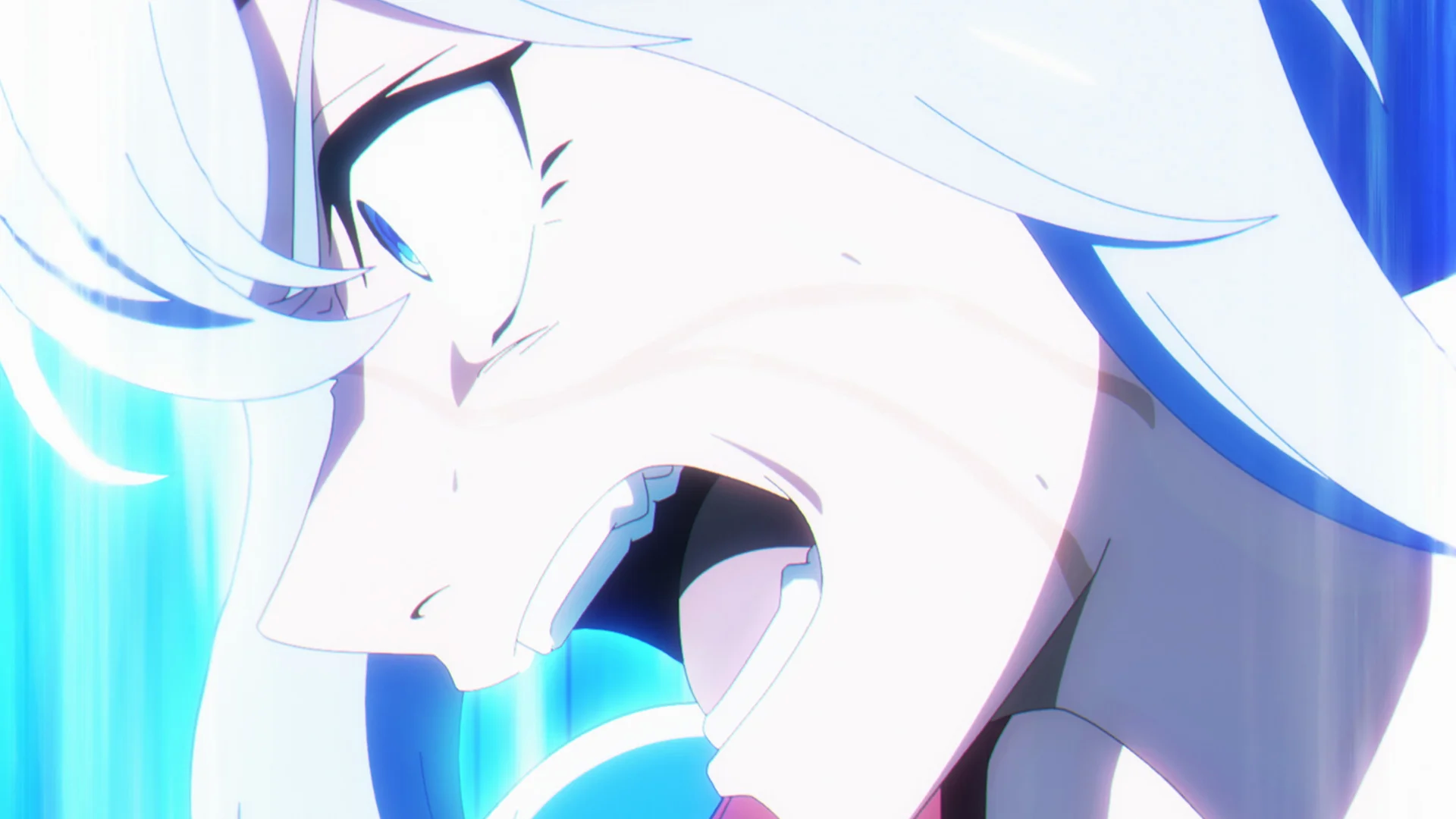 Персонаж аніме з Uma Musume: Cinderella Gray з напруженим виразом обличчя, крупний план