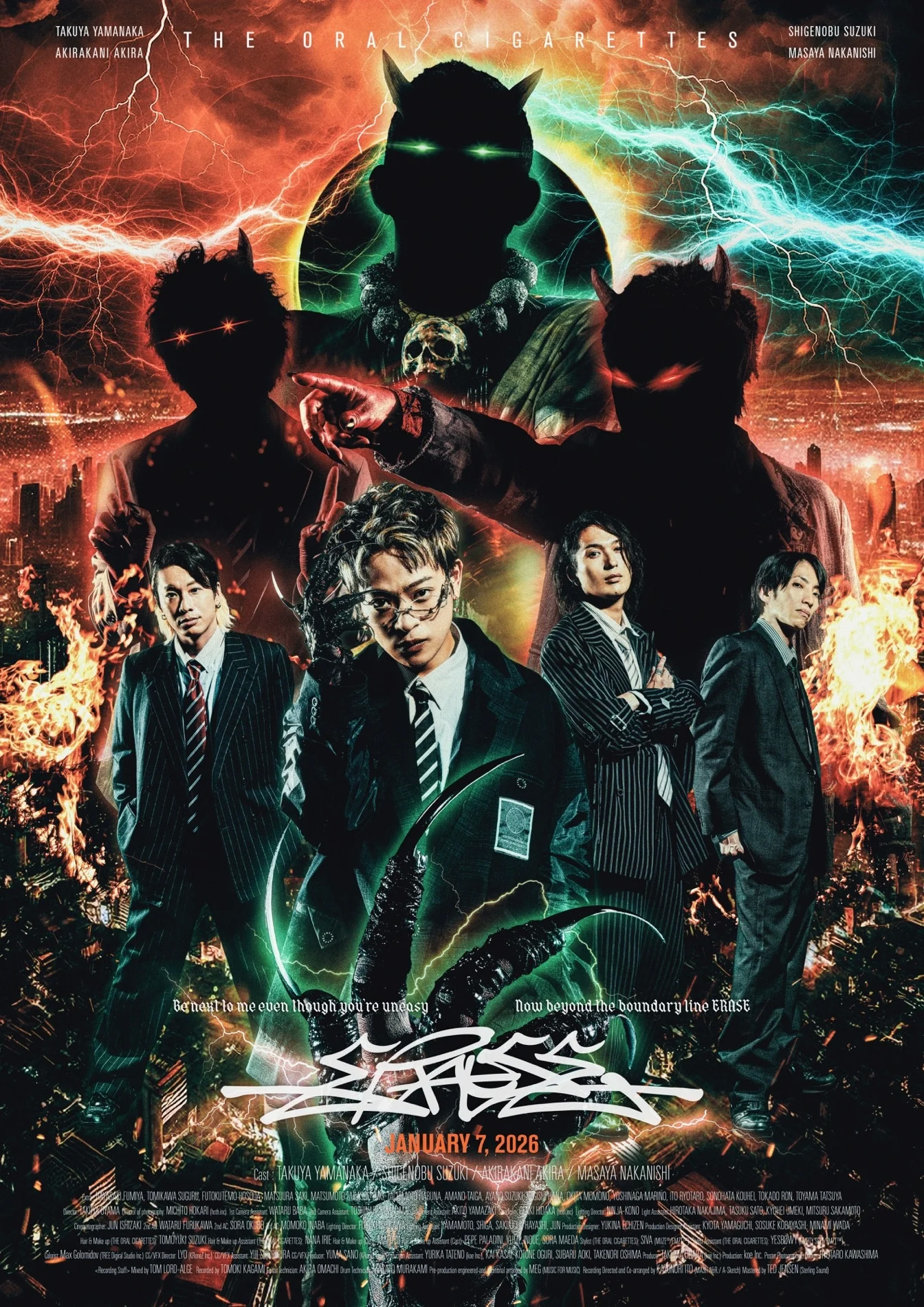 Poster dramático da banda THE ORAL CIGARETTES