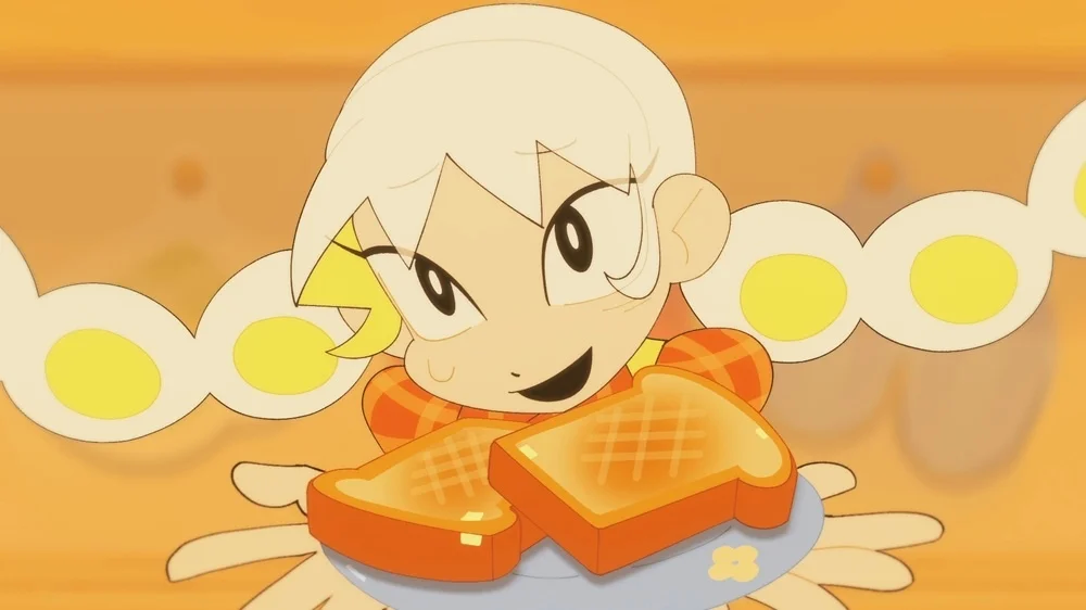 Gluttomy-dan tost tabagynda tutan animasiýa edilen karakter