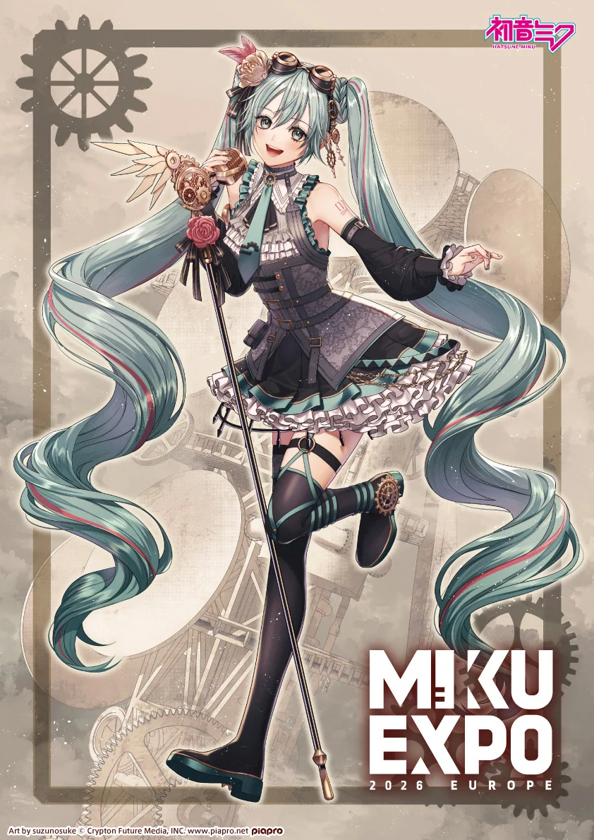 איור של הטסונה מיקו עבור Miku Expo 2026 Europe