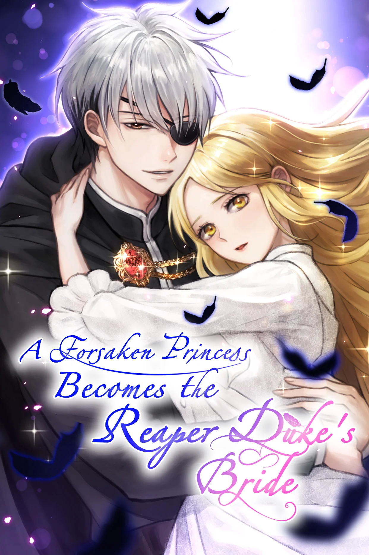 Terkedilen Şazada Ölüm Dukasynyň Gelini Bolýar gaplanynda kümüş saçly adam we sarryşyn ýaýly gyz