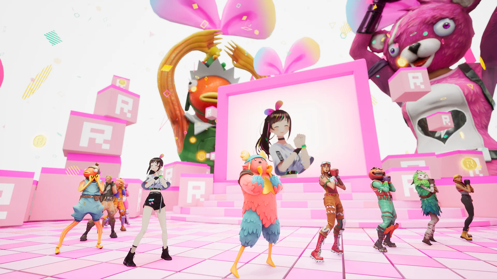 Karattri diġitali kkuluriti jażfinaw fuq mappa ta’ Fortnite