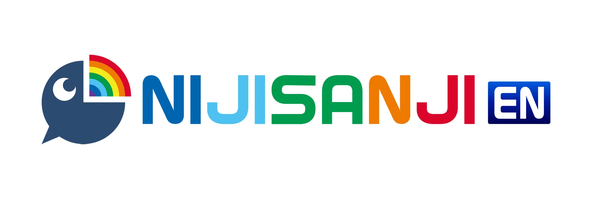 Логотип NIJISANJI EN з кольоровим текстом та стилізованою пташкою-іконкою