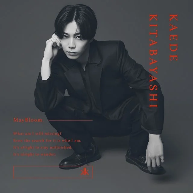 Promóciós kép a MayBloom. albumról piros felirattal