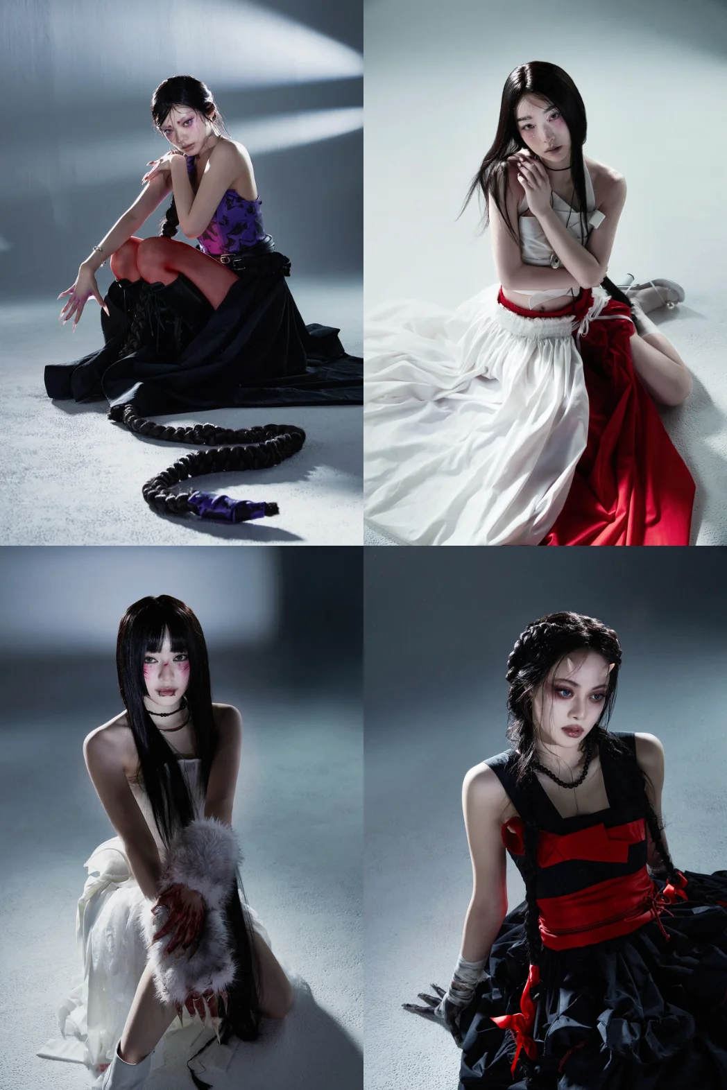 Cosmosy nariai sudėtingose tamsiose ir baltose aprangose