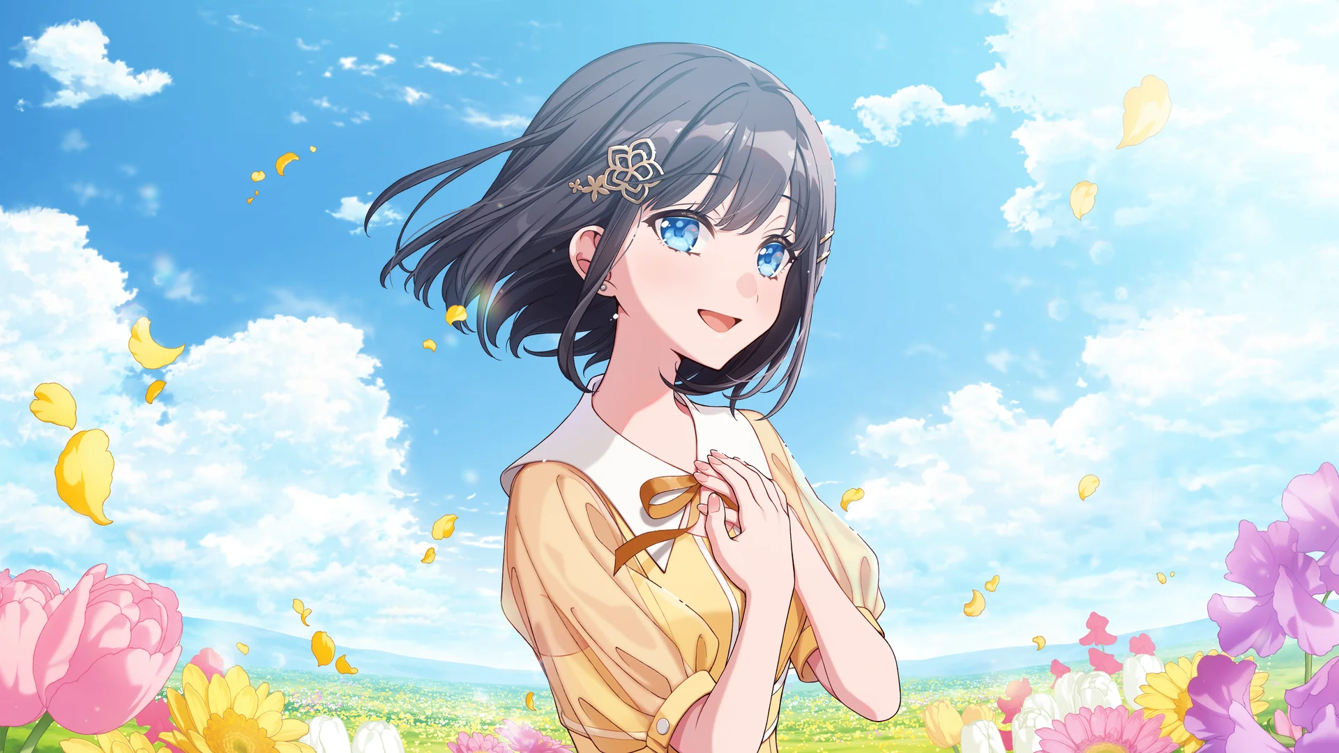 Anime-style character from the F2F music video in a field