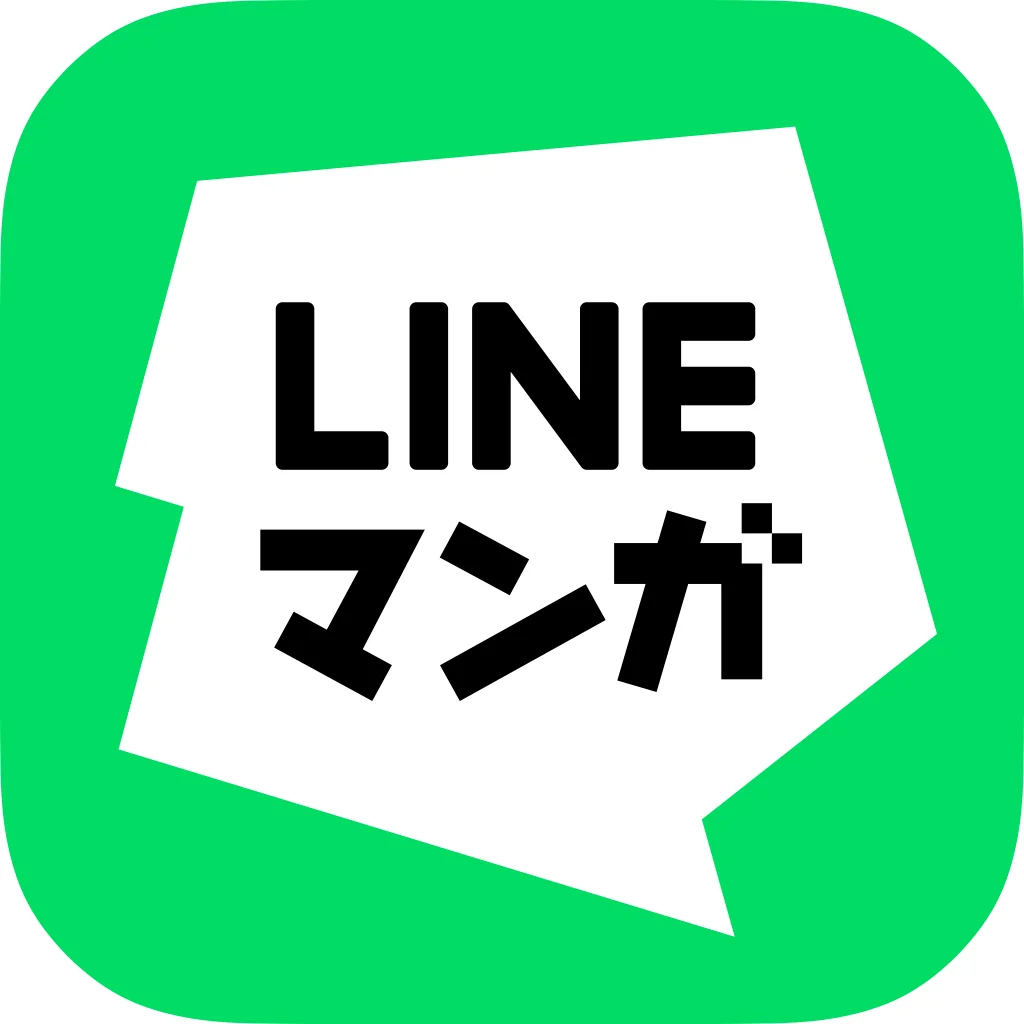 Ýaşyl fon üstündäki ak harplar bilen LINE Manga logotipi