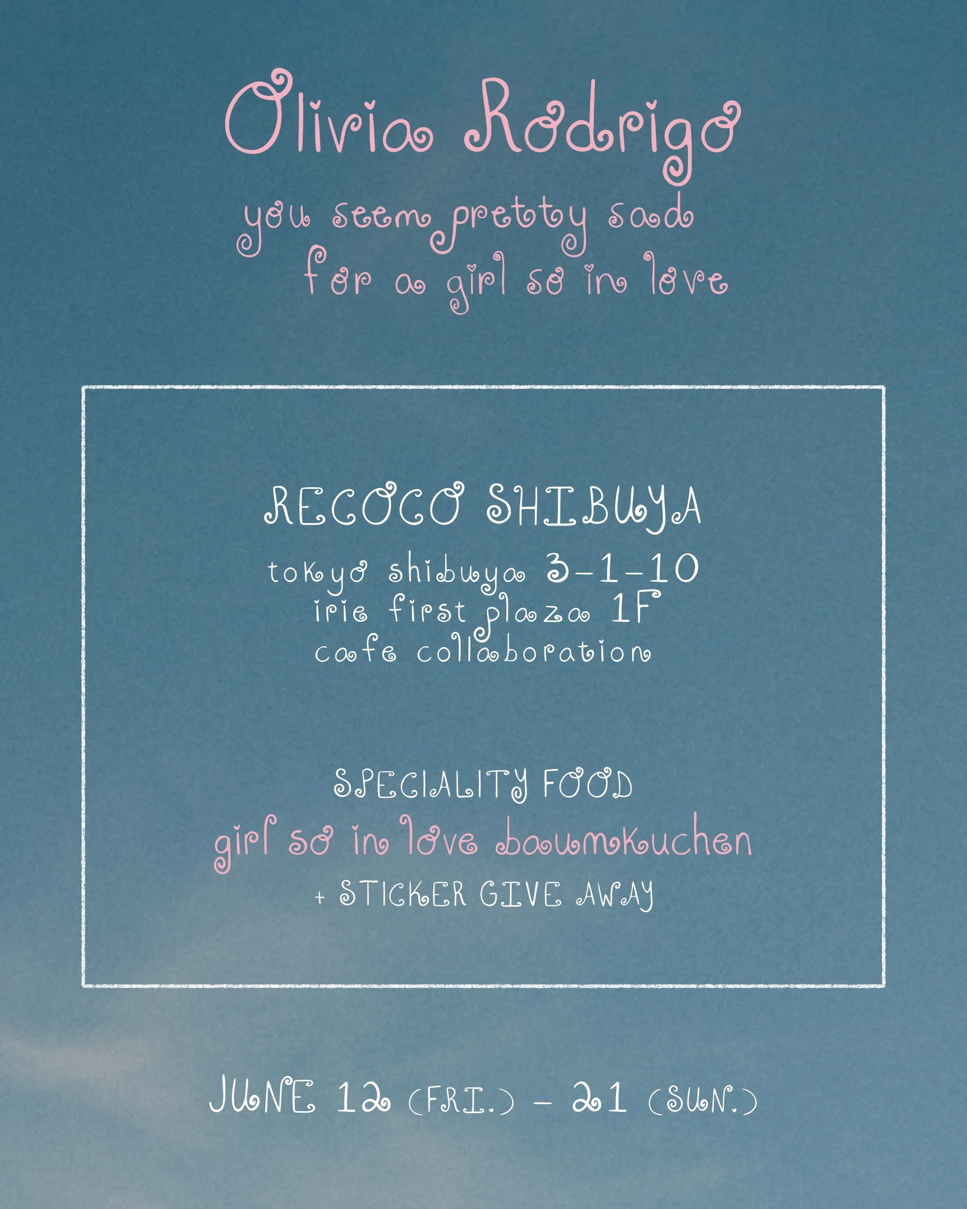 صورة ترويجية لفعالية Olivia Rodrigo في Recoco Shibuya