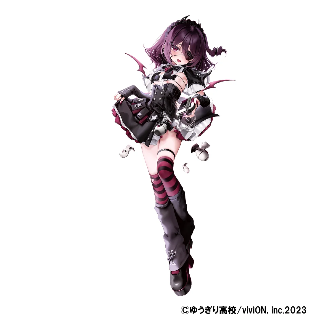 बैंगनी बालों वाली VTuber पात्र डेस्टिनी मीना