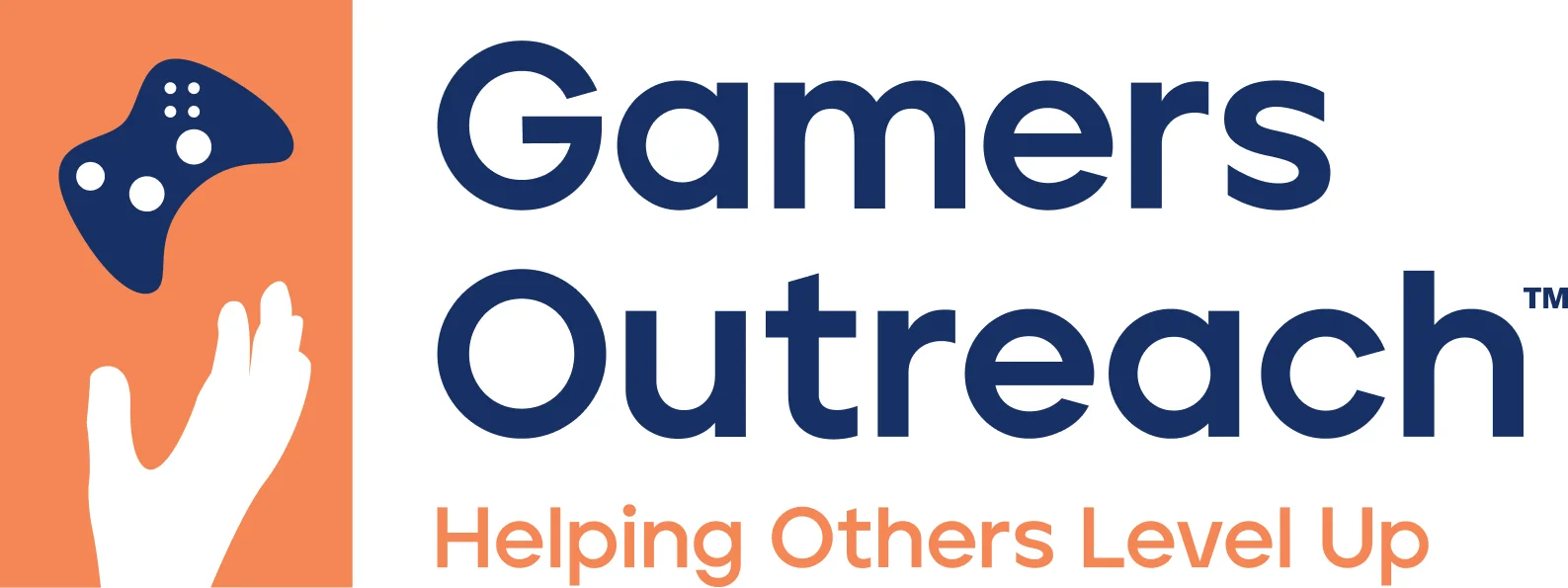 Logotip de Gamers Outreach amb comandament de joc