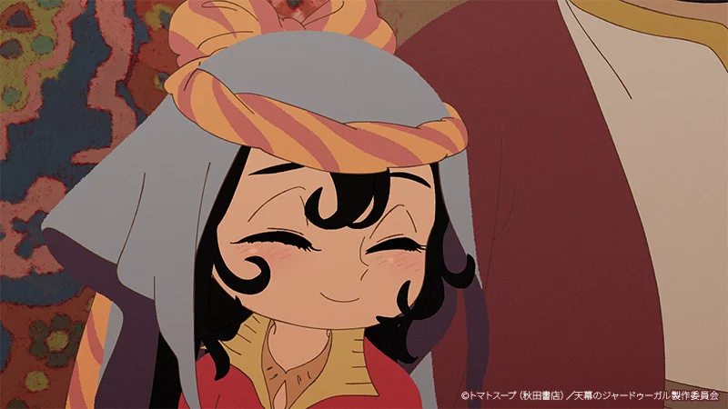 Anime character with headscarf and closed eyes