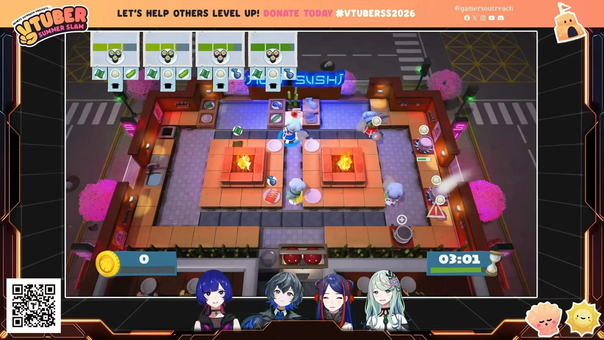 VTuber Summer Slam 2026 Videospieloberfläche mit Avataren