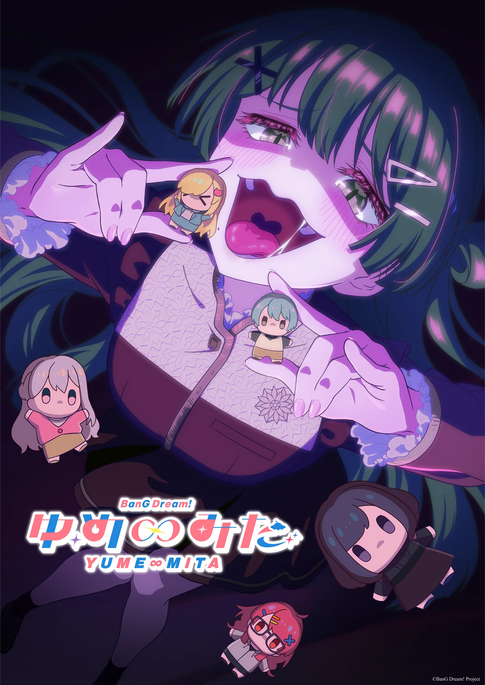 Ikurri Bidea BanG Dream! Yume∞Mita animearentzat, ile berdeko pertsonaia estilizatu batekin