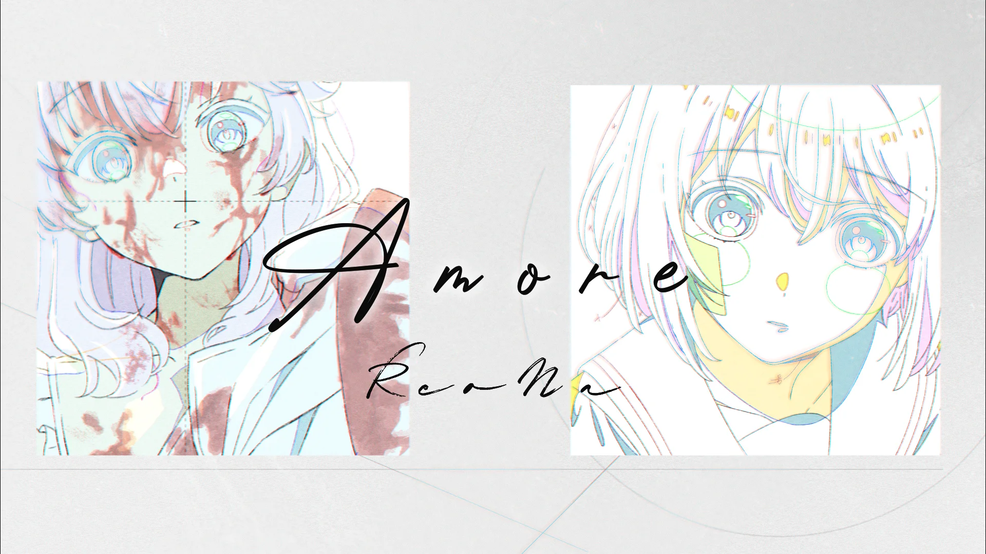 Amore single artwork featuring anime characters