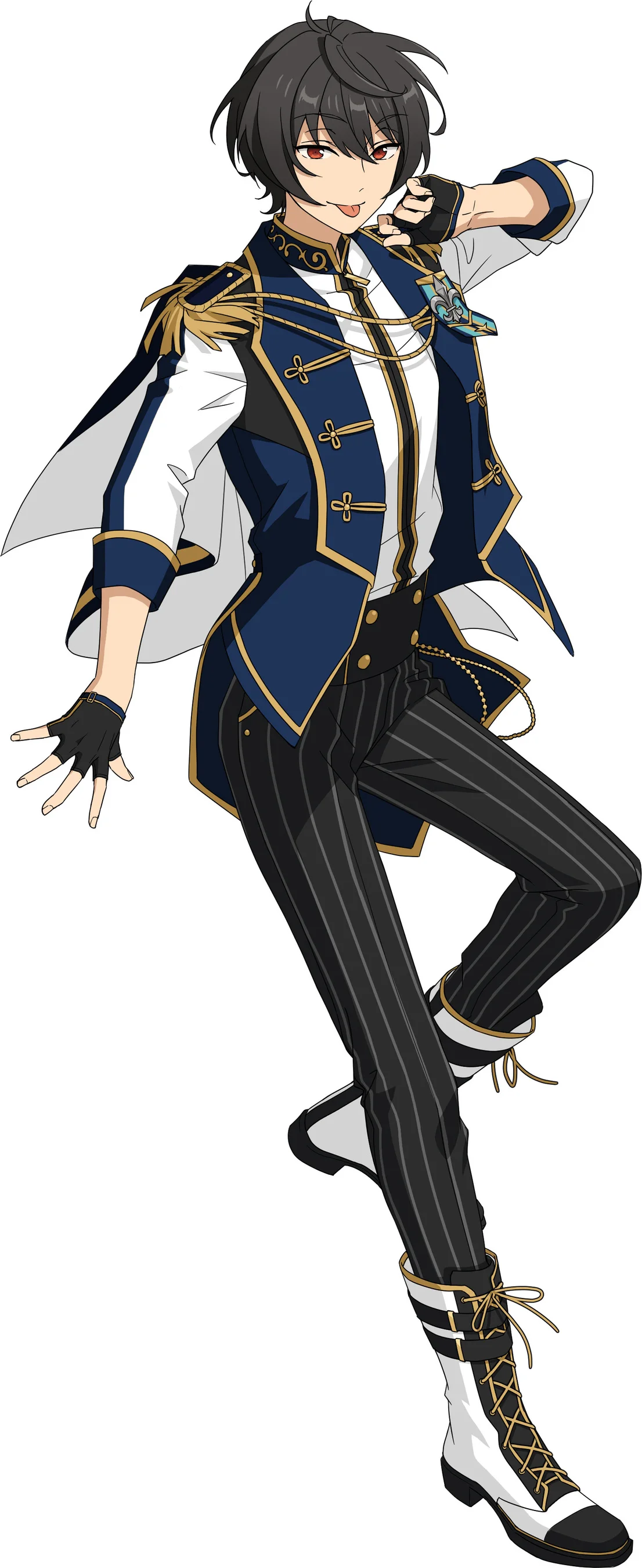 صورة لريتسو ساكوما من Ensemble Stars. بزي عسكري الطابع