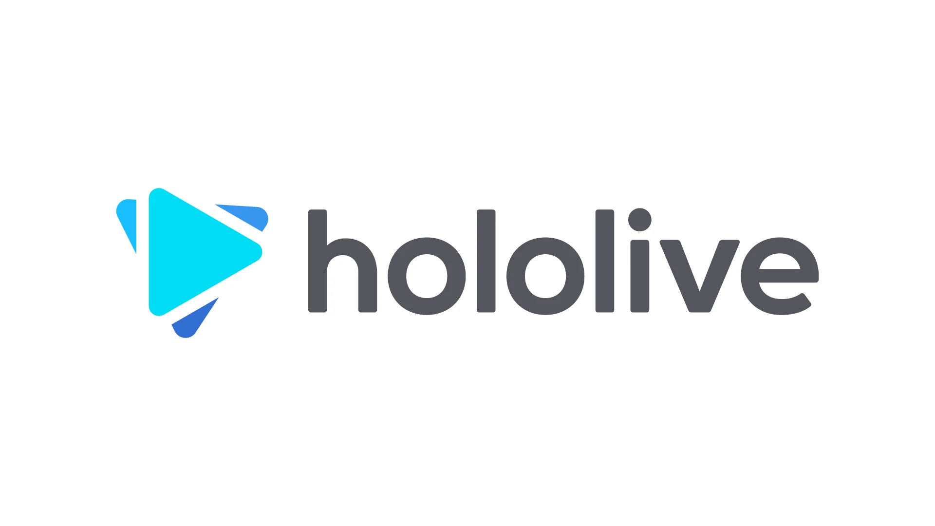 Logotip de Hololive amb disseny de botó de reproducció blau
