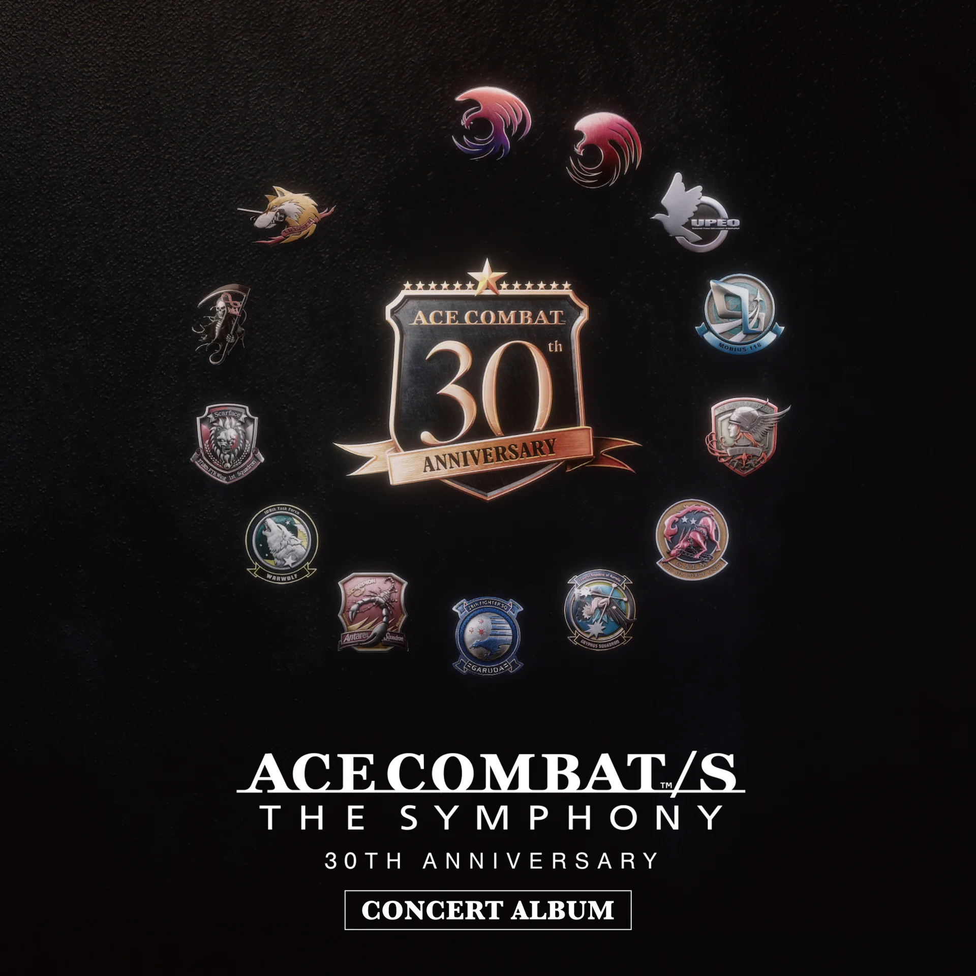 Лого на Ace Combat 30-годишен юбилей с различни емблеми