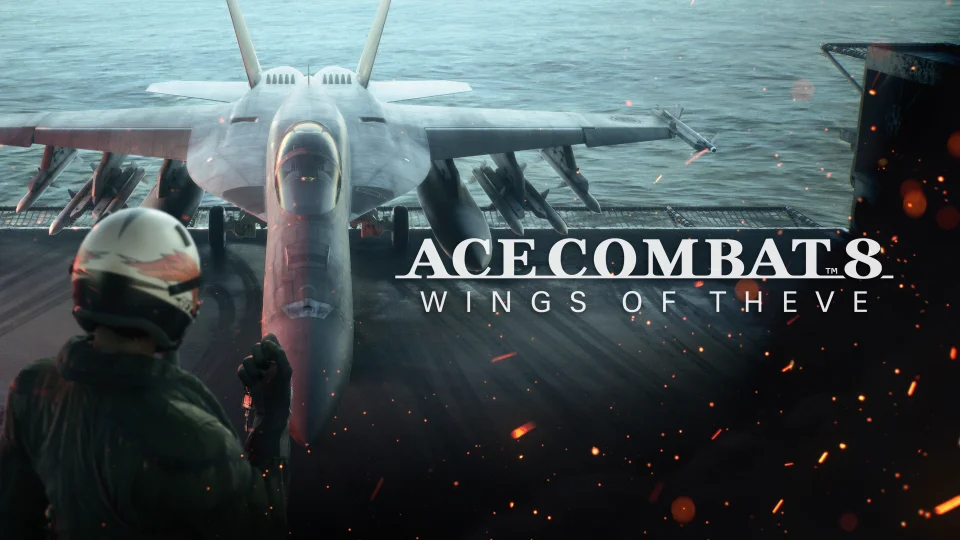 Актьорско изображение за Ace Combat 8, показващо изтребител на самолетоносач