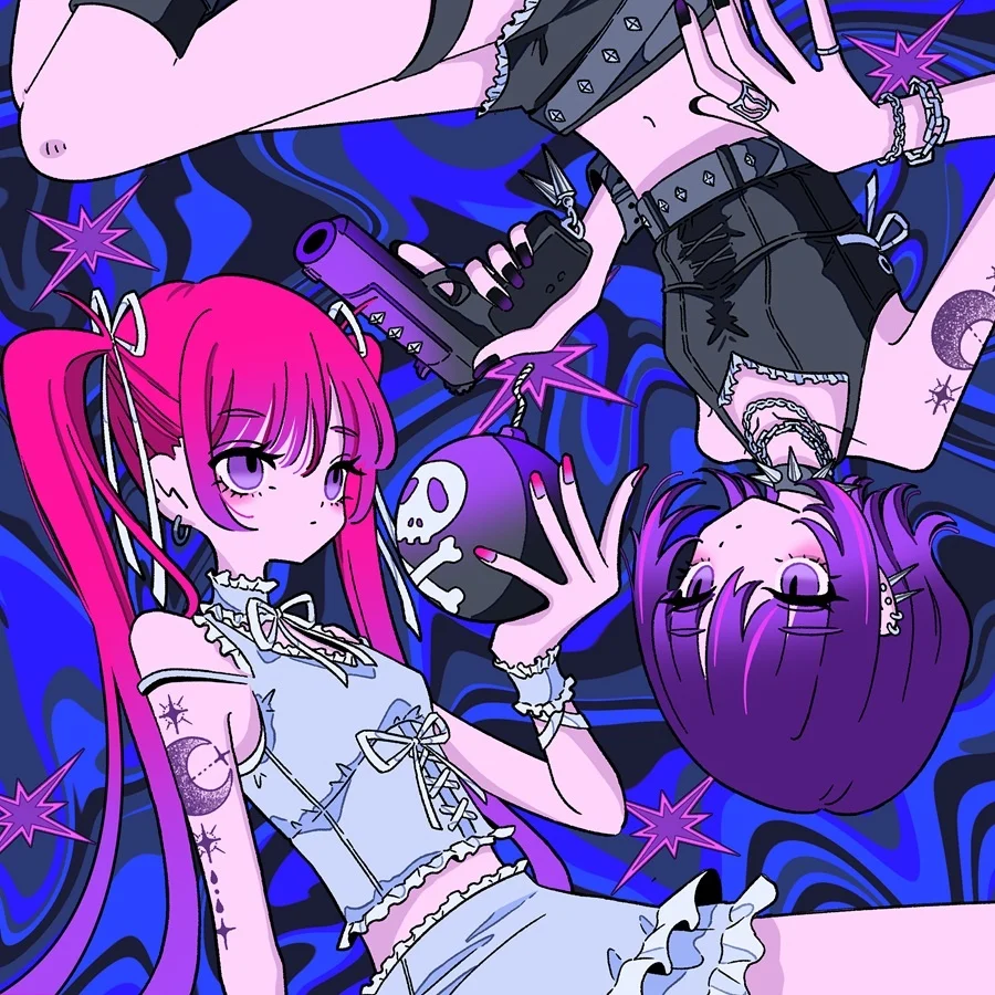 Anime-styl yllustraasje foar Love Bomb muzykfideo
