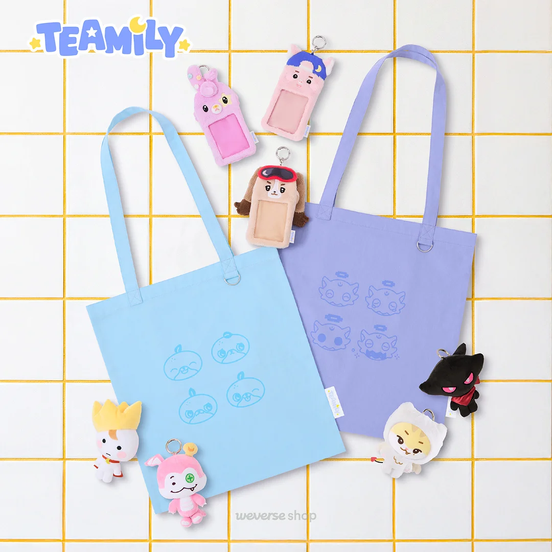 Merchandise featuring TEAMILY characters