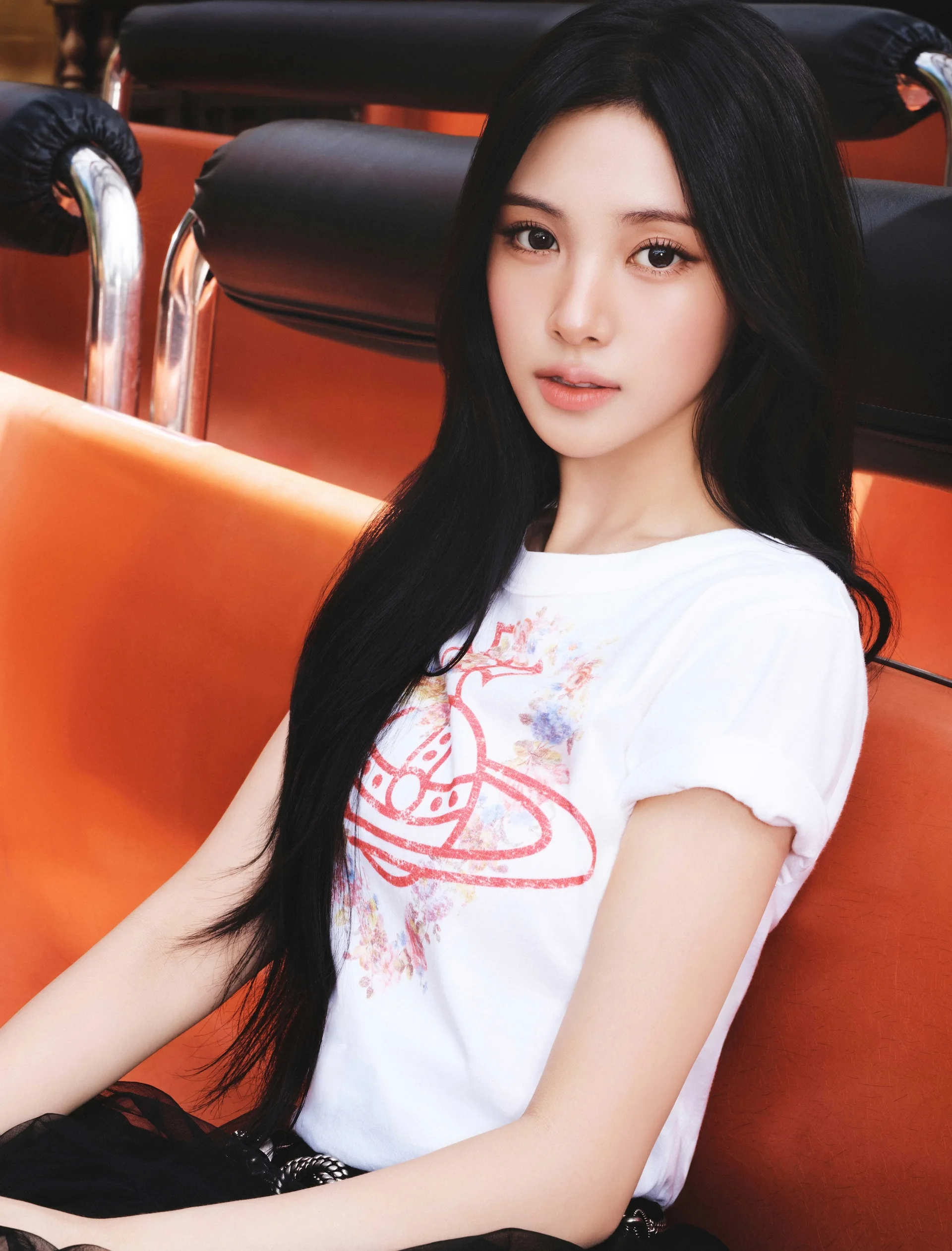 Baby DONT Cry member in a white t-shirt