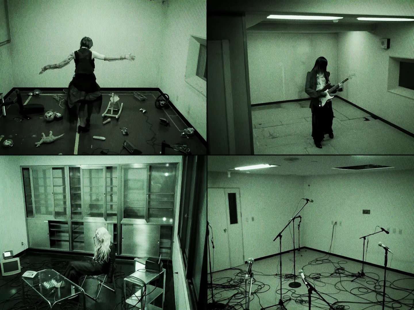 Grün getönte Collage mit Live- und Studio-Szenen von Chilli Beans.